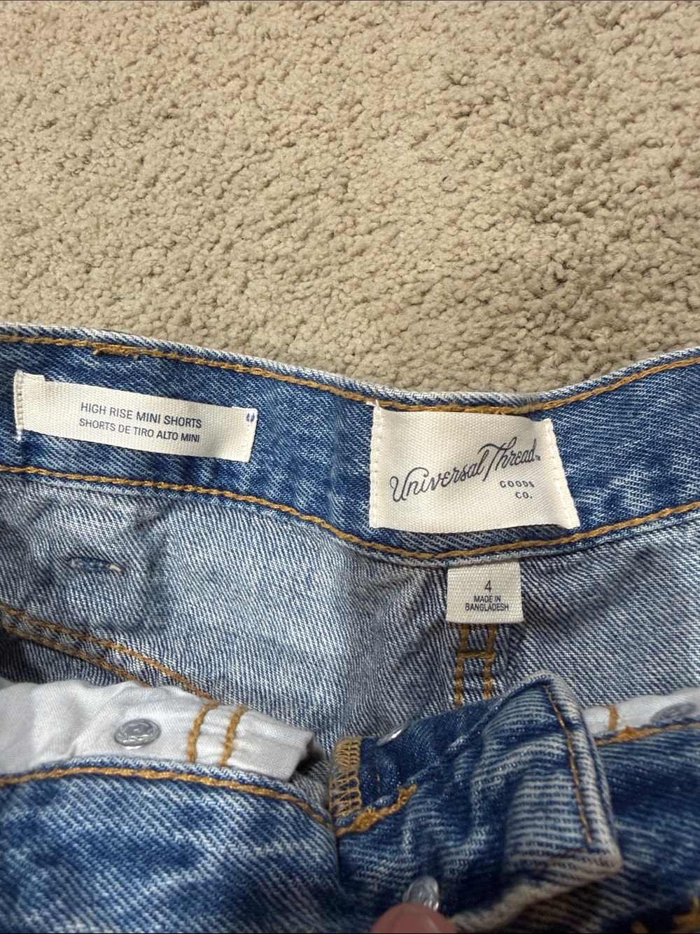 Universal Thread Light Blue High-Rise Distressed Denim Shorts - Picture 5 of 7